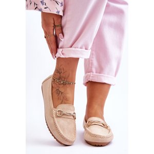 Classic suede loafers with Amera Beige decoration