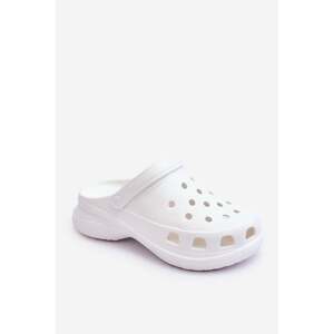 Crocs foam sandals on a robust white Katniss sole
