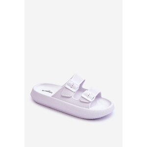 Women's foam sandals with stripes White Sharmen