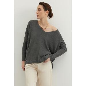 Trendyol Anthracite Super Wide Fit Knitwear Sweater