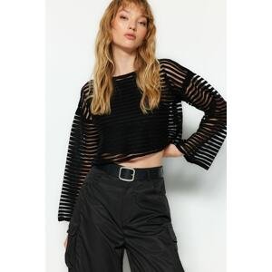 Trendyol Black Transparent Knitwear Sweater