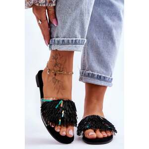 Women's slippers with fashion decorations S.Barski Black