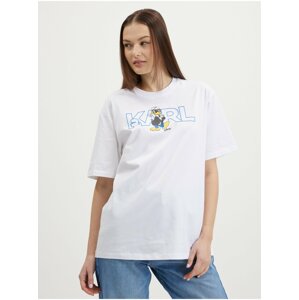 White Women's Oversize T-Shirt KARL LAGERFELD x Disney - Women