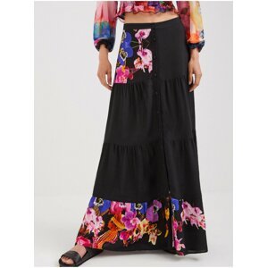 Black Desigual Le Mans Maxi Skirt - Ladies