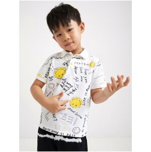 White Boys Patterned Polo T-Shirt Desigual Añil - Boys