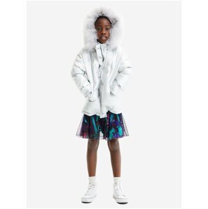 Girls' winter jacket in silver Desigual Tierra - Girls