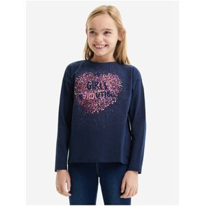 Dark blue girls' T-shirt Desigual Alba - Girls