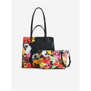 Black Women's Flowered Handbag 2in1 Desigual Mika Merlo V - Ladies