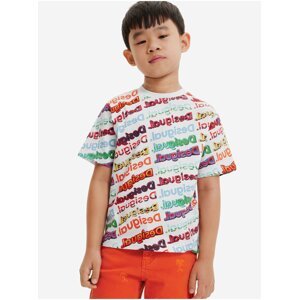 White Kids patterned T-Shirt Desigual Logomania - Boys