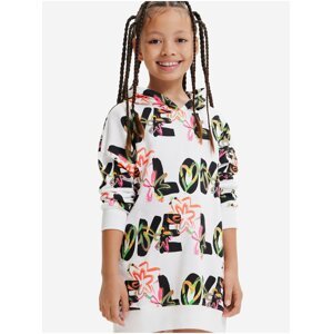 White Girly Patterned Sweatshirt Desigual Flavia - Girls