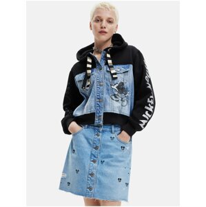 Blue and Black Ladies Hoodie Desigual Mickey Mouse - Women