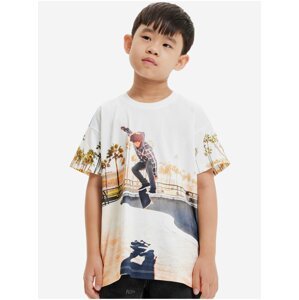 White boys' T-shirt with print Desigual Aqua - Boys