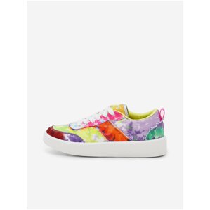 White Desigual Fancy Tie Dye Womens Patterned Sneakers - Women