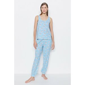 Trendyol Pajama Set - Blue - Graphic