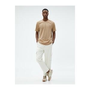 Koton Cargo Pants with Pockets and Stitching Detail with Button.