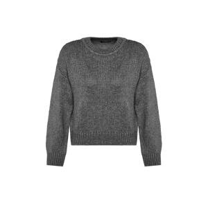 Trendyol Anthracite Wide fit Soft Textured Basic Knitwear Sweater