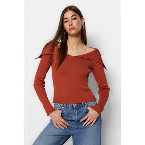 Trendyol Tile Collar Detailed Knitwear Sweater