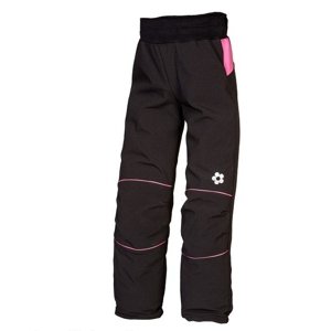 Softshell girls' pants - black-pink