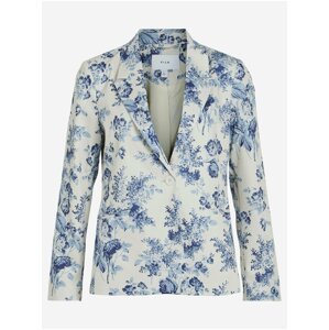 Blue-cream lady floral jacket VILA Porcelina - Ladies