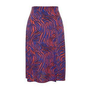 Trendyol Curve Multicolored Animal Print A-line Shally Knitted Skirt