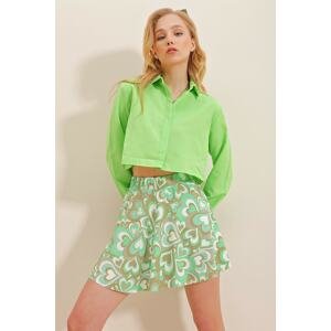 Trend Alaçatı Stili Skirt - Green - Mini