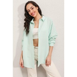 Bigdart 3900 Oversize Check Shirt - High-Air Green.