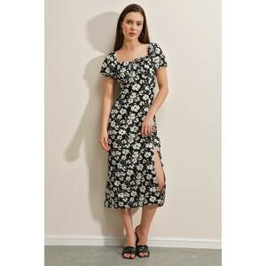 Bigdart 2393 Slit Summer Dress - Black