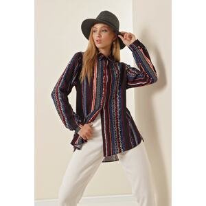 Bigdart 3721 Graphic Patterned Shirt - Navy Blue