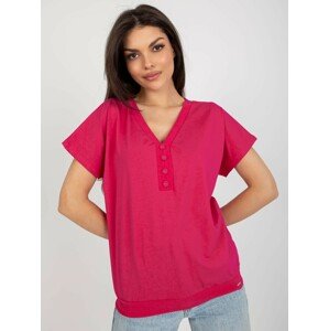 Basic fuchsia cotton blouse
