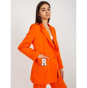 Orange oversize jacket with patches