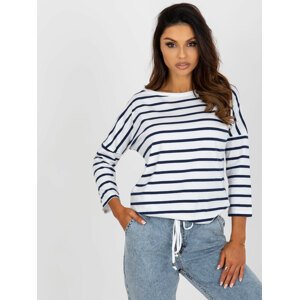 White and dark blue striped blouse by BASIC FEEL GOOD