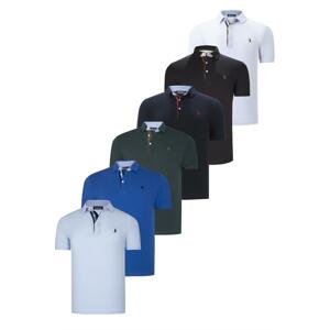 SIX SET T8582 DEWBERRY MENS T-SHIRT-BLACK-WHITE-NAVY BLUE-GREEN-SAKS BABY BLUE