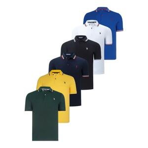 SIX SET T8594 DEWBERRY MENS T-SHIRT-BLACK-WHITE-NAVY BLUE-YELLOW-SAKS-NEFT