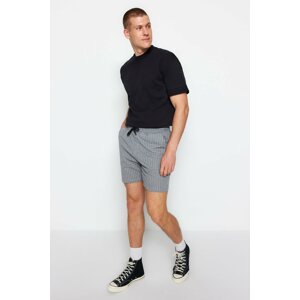 Trendyol Smoked Men's Regular/Regular Cut Striped Cotton Shorts