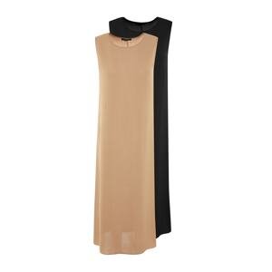 Trendyol Black-Beige 2-Pack Underwear Aerobin Woven Lining Dress