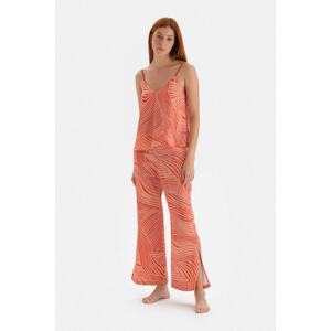 Dagi Pajama Set - Orange - Graphic