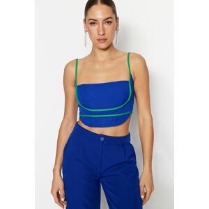 Trendyol Blue-Green Crop Woven Bustier