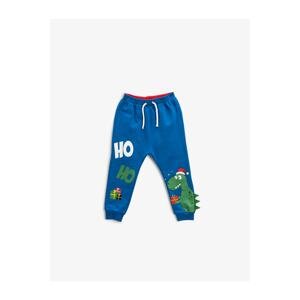 Koton Jogger Sweatpants Christmas Theme with a Dinosaur Print Tie Waist