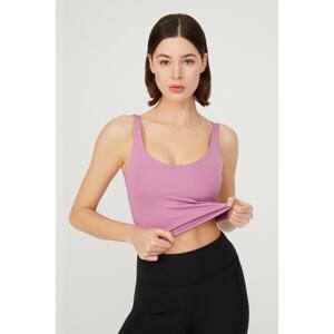 LOS OJOS Lavender Lightly Supported Back Detailed Covered Crop Top Bustier
