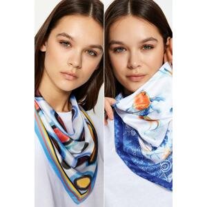 Trendyol 2-Pack Blue-Multicolored Women's Scarf