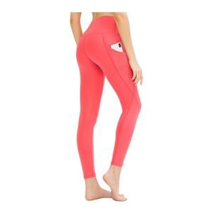 LOS OJOS Women's Coral Belt High Waist Double Pocket Compression Sports Leggings