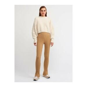 Dilvin 70153 Spanish Leg Knitwear Pants-camel