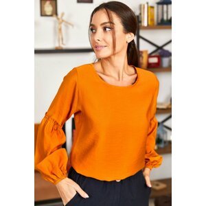 armonika Women's Mustard Sleeve Balloon Blouse