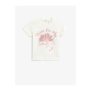 Koton Slogan Printed Short Sleeved T-Shirt Cotton