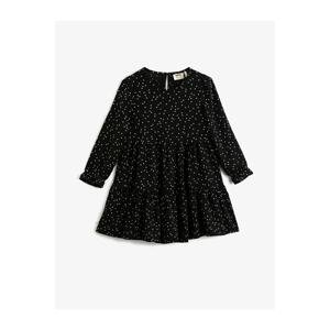 Koton Polka Dot Dress Long Sleeve Tiered Crewneck