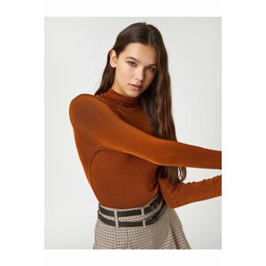 Koton Long Sleeve T-Shirt Crop Half Turtleneck Basic