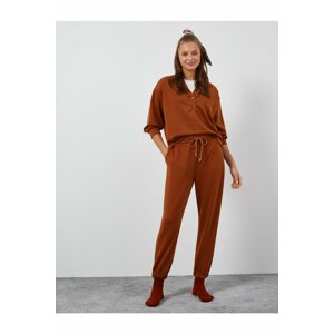 Koton Pajama Top - Brown - Plain