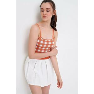 Trend Alaçatı Stili Blouse - Orange - Fitted