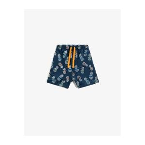 Koton Pineapple Printed Shorts with Tie Waist