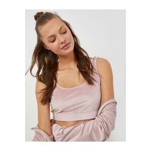 Koton Crop Velvet Pajama Top